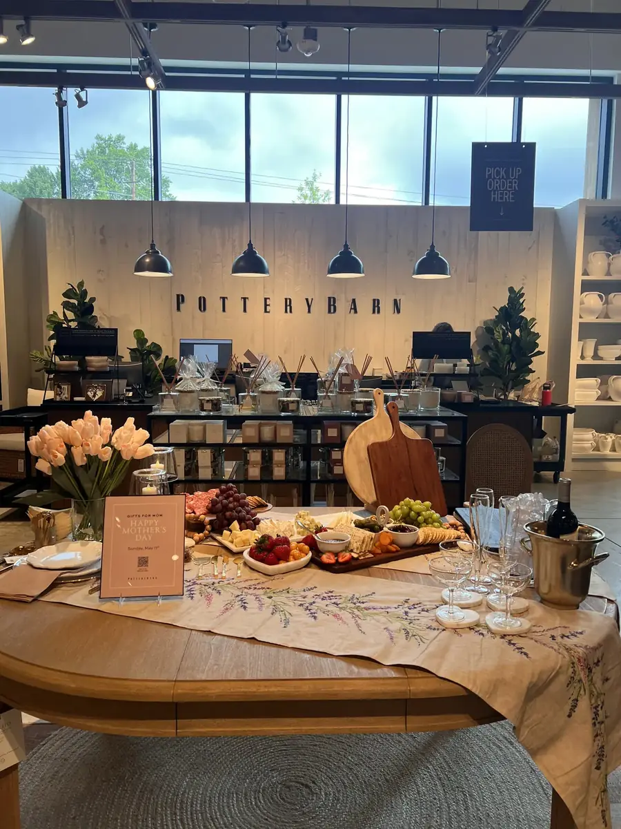Taste of Tev grazing display at the Pottery Barn Mother's Day event, 2025